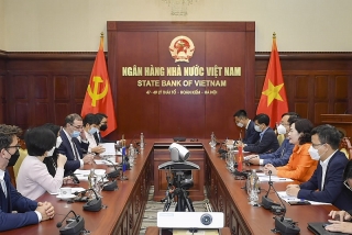 Thống đốc NHNN Nguyễn Thị Hồng tiếp xã giao Đoàn Điều IV của IMF