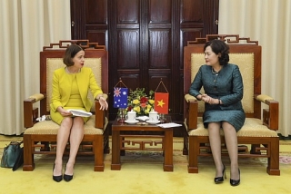 Thống đốc NHNN Nguyễn Thị Hồng tiếp Đại sứ Úc tại Việt Nam