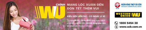 SCB ưu đãi khách nhận kiều hối Western Union