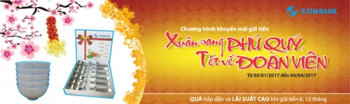 Eximbank tặng quà cho khách gửi tiết kiệm
