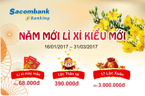 “Năm mới lì xì kiểu mới” với Sacombank eBanking “Năm mới lì xì kiểu mới” với Sacombank eBanking