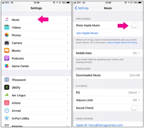 Cách loại bỏ Apple Music khỏi ứng dụng Music trên iPhone
