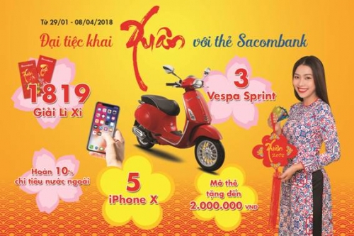 Đại tiệc khai xuân với thẻ Sacombank