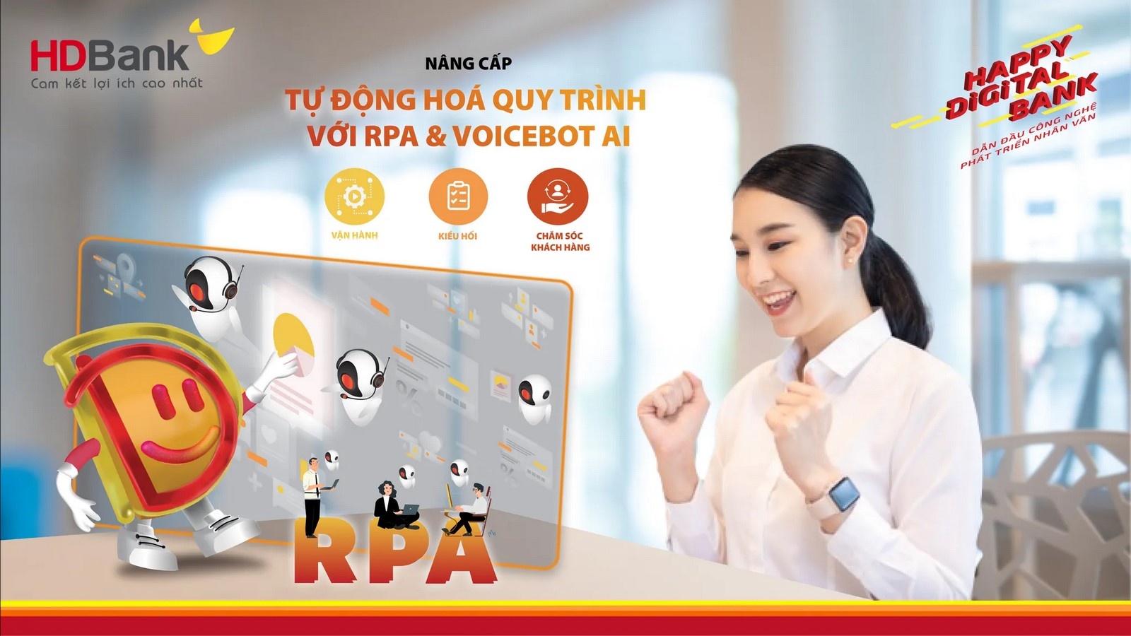 hdbank dau tu cong nghe dong hoa quy trinh voi robot va voicebot ai