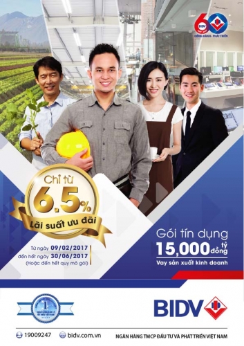 BIDV triển khai gói tín dụng ưu đãi 15.000 tỷ đồng