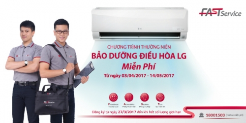 LG bảo dưỡng điều hòa miễn phí cho khách hàng