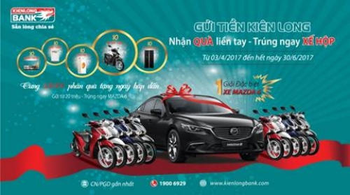 Kienlongbank triển khai chương trình Nhận quà liền tay – Trúng ngay xế hộp