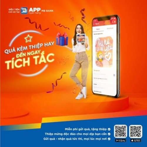 Mùng 8/3 không lo tặng quà với App MB Bank