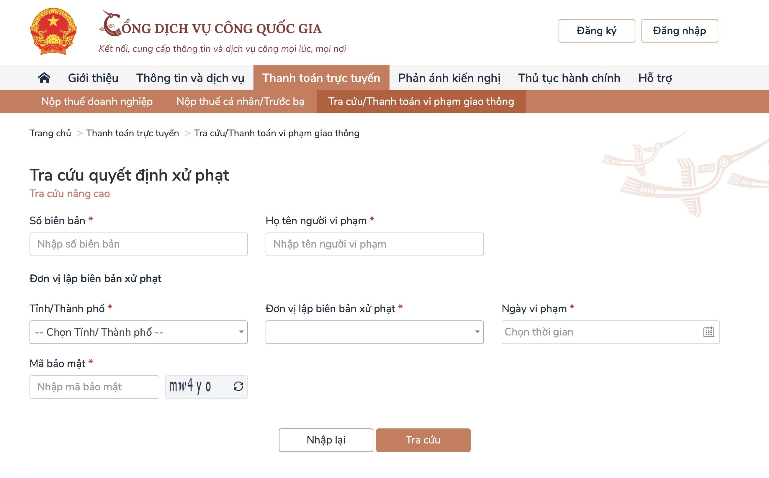 huong dan dong phat online nhan giay tai nha khi vi pham giao thong