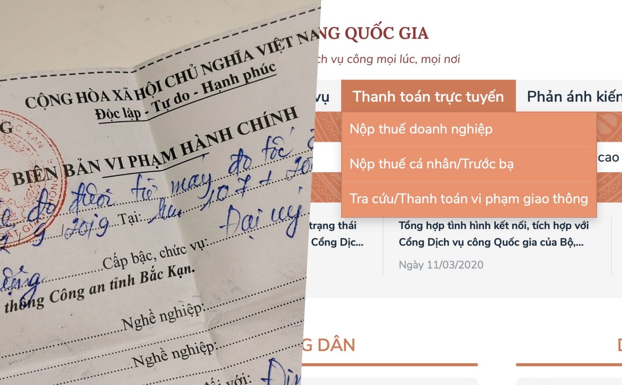 huong dan dong phat online nhan giay tai nha khi vi pham giao thong