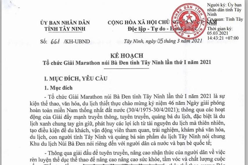 tay ninh to chuc giai marathon nui ba den lan thu i nam 2021