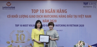LienVietPostBank nằm trong Top 10 ngân hàng có khối lượng giao dịch Matching lớn nhất thị trường ngoại hối Việt Nam 2020