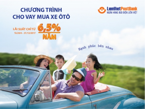 LienVietPostBank ưu đãi lãi suất cho khách hàng vay mua ô tô
