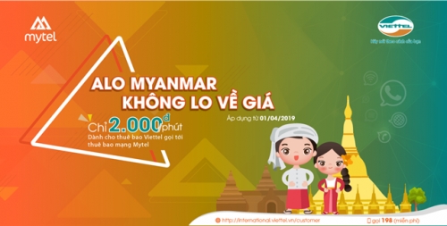 Cước gọi Quốc tế của Viettel đến Myanmar rẻ nhất Việt Nam