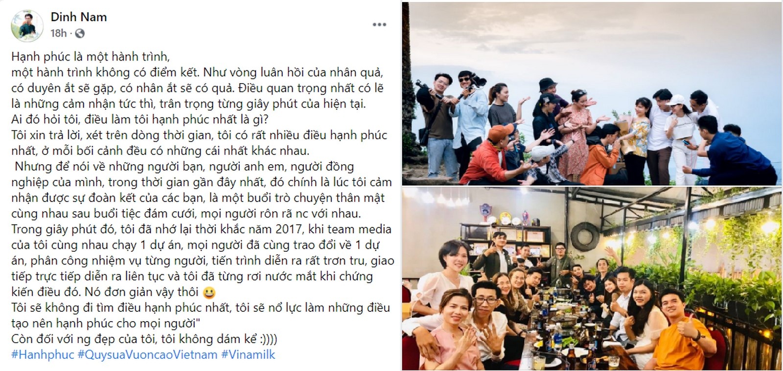 mang xa hoi tran ngap hanh phuc voi chuong trinh trieu ly sua yeu thuong trieu nu cuoi hanh phuc cua vinamilk