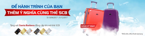 Nhận vali Santa Barbara đẳng cấp khi mở thẻ SCB Nhận vali Santa Barbara đẳng cấp khi mở thẻ SCB