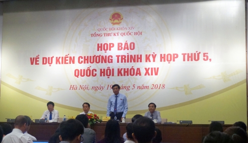 Kỳ họp thứ 5, Quốc hội khóa XIV sẽ khai mạc vào 21/5