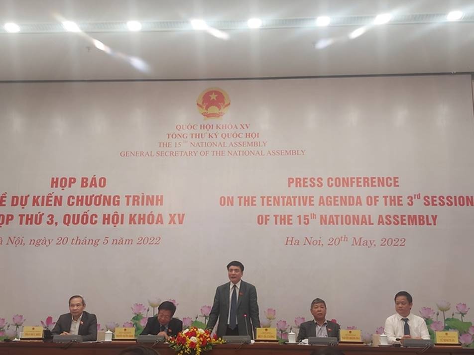 ky hop thu 3 quoc hoi khoa xv se xem xet thong qua 5 du an luat