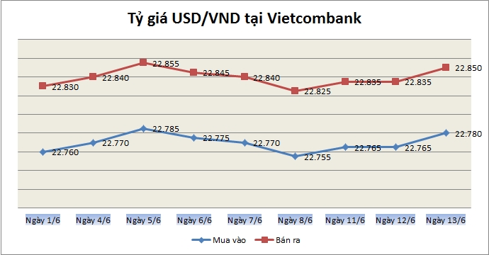 Tỷ giá ngày 13/6: 