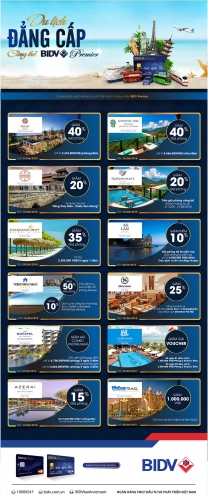 Nhiều ưu đãi du lịch hấp dẫn dành cho chủ thẻ BIDV Premier Nhiều ưu đãi du lịch hấp dẫn dành cho chủ thẻ BIDV Premier