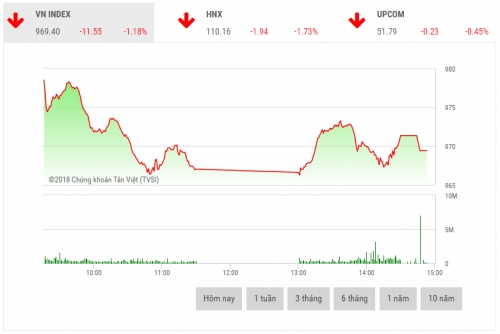 Chứng khoán chiều 21/6: Cổ phiếu vốn hóa lớn sụt giảm sâu
