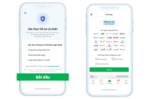 vi dien tu moca khuyen nghi nguoi dung xac thuc thong tin