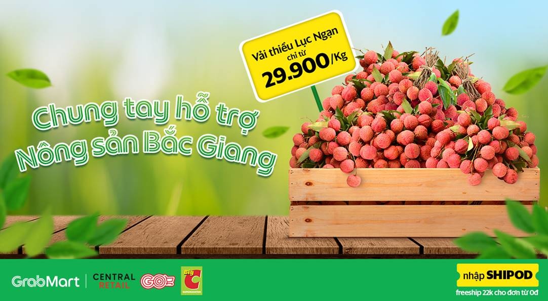 big c va grab ho tro tieu thu nong san bac giang