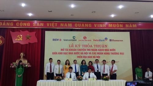 Các ngân hàng trên địa bàn Hà Nội mở tài khoản chuyên thu ngân sách