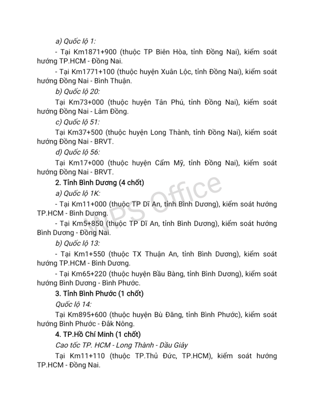 cong bo luong xanh quoc gia cac chot kiem soat cho xe luu thong