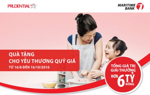 Cơ hội trúng 1,5 tỷ đồng khi mua bảo hiểm nhân thọ Prudential tại Maritime Bank