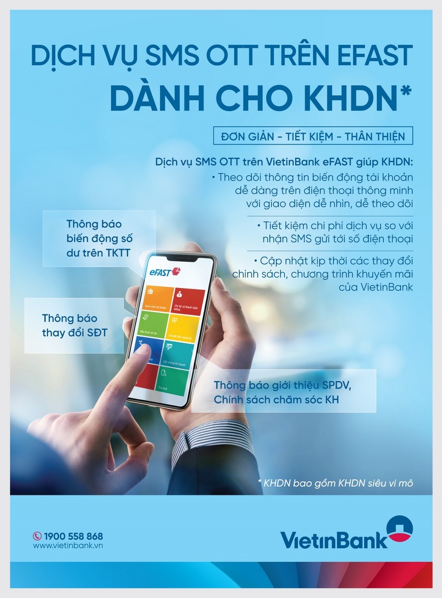 VietinBank triển khai dịch vụ nhận thông báo qua App VietinBank eFAST VietinBank triển khai dịch vụ nhận thông báo qua App VietinBank eFAST