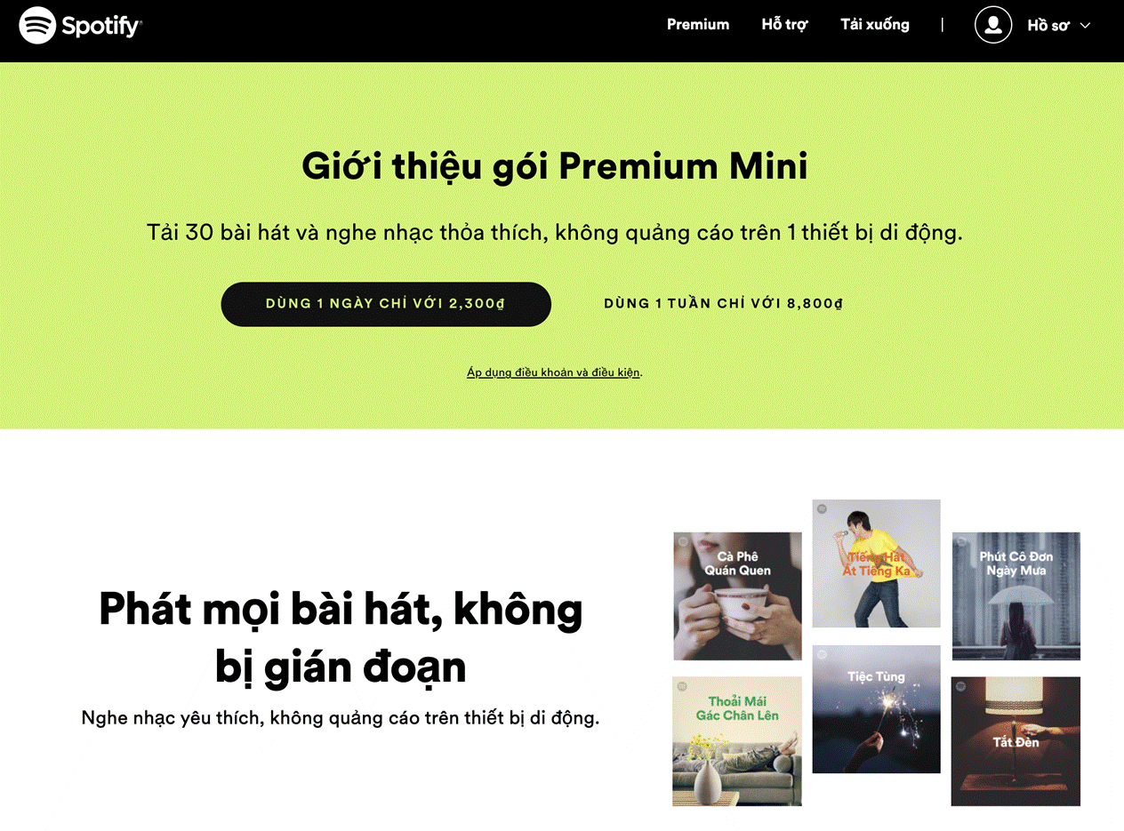Spotify ra mắt Premium Mini - gói đăng ký hàng ngày và hàng tuần mới