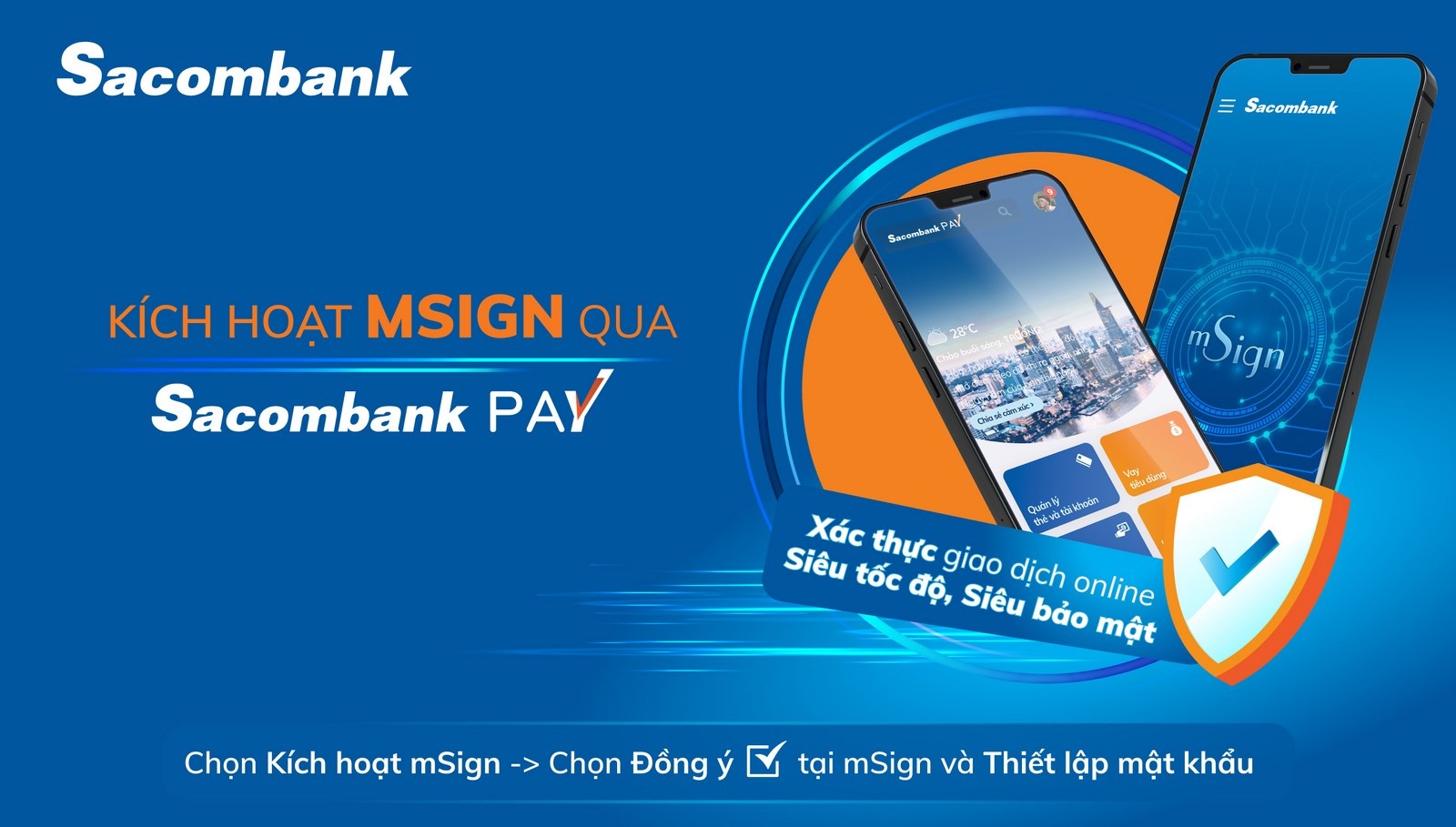 Dễ dàng đăng ký mSign trên Sacombank Pay de dang dang ky msign tren sacombank pay