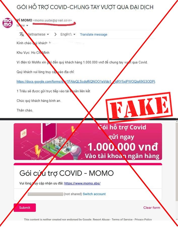 gia mao momo chiem doat tien cua nguoi dung