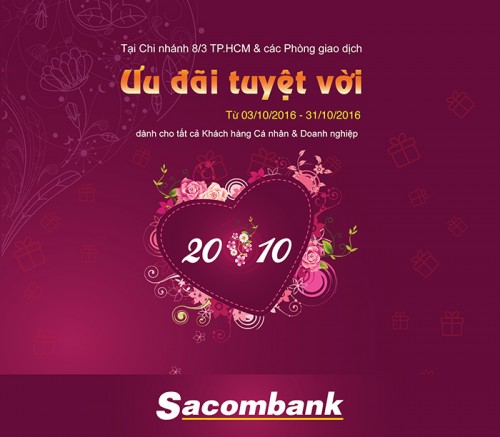 Sacombank dành nhiều ưu đãi cho 