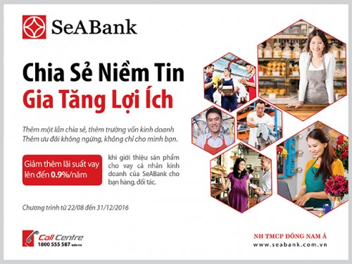SeABank triển khai chương trình “Chia sẻ niềm tin – Gia tăng lợi ích” SeABank triển khai chương trình “Chia sẻ niềm tin – Gia tăng lợi ích”