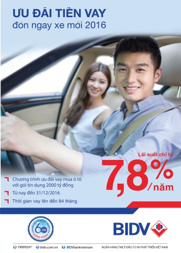 BIDV mở rộng chương trình cho vay mua ô tô với quy mô tới 2.000 tỷ đồng