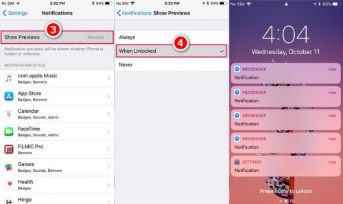iPhone X và iOS 11 cho phép tắt thông báo từ màn hình khóa iPhone X và iOS 11 cho phép tắt thông báo từ màn hình khóa