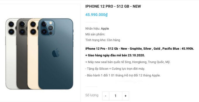 Giá iPhone 12 Pro xách tay bị đẩy lên 46 triệu đồng gia iphone 12 pro xach tay bi day len 46 trieu dong