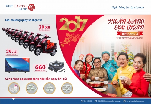 Cơ hội trúng xe Yamaha Grande Deluxe khi gửi tiết kiệm tại Viet Capital Bank