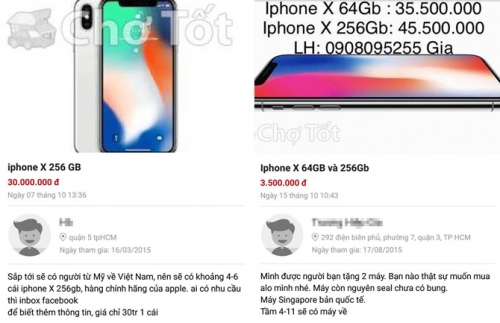 iPhone X xách tay về Việt Nam loạn giá, dao động từ 35-50 triệu đồng iPhone X xách tay về Việt Nam loạn giá, dao động từ 35-50 triệu đồng