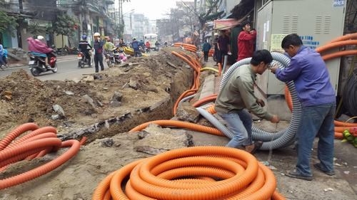 Hà Nội tiếp tục thanh thải, hạ ngầm cáp viễn thông tại khu vực phố cổ
