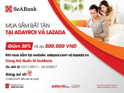 SeABank hoàn tiền tới 30% giá trị thanh toán