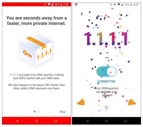 Đã có thể dùng dịch vụ DNS 1.1.1.1 ngay từ ứng dụng Android và iOS