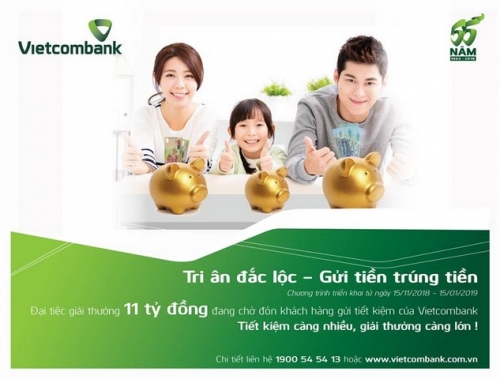 Vietcombank tri ân khách hàng bằng nhiều ưu đãi hấp dẫn