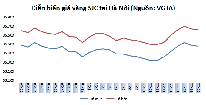 Thị trường vàng ngày 20/11: Nhà đầu tư tiếp tục tìm đến vàng dù giá cao