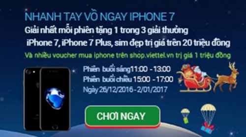 Ông già Noel phát miễn phí iPhone 7 Plus trên Shop.viettel.vn Ông già Noel phát miễn phí iPhone 7 Plus trên Shop.viettel.vn