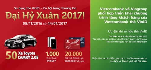 Vietcombank hợp tác với Vingroup tặng thẻ VinID cho khách hàng