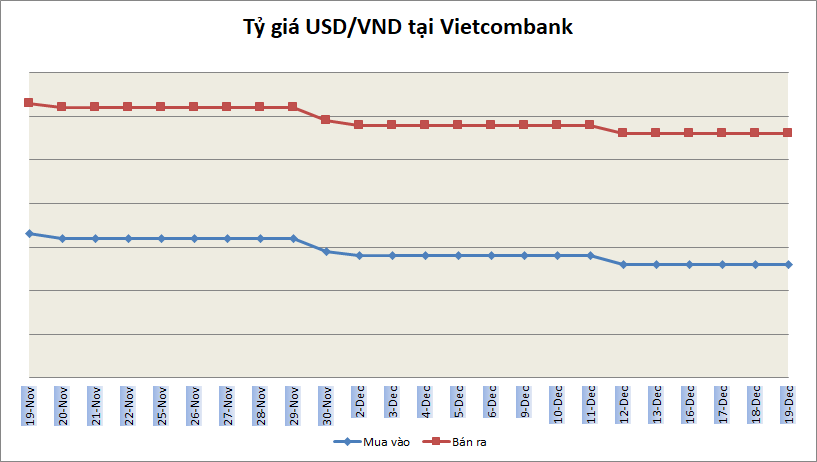 Tỷ giá ngày 19/12: Không nhiều biến động