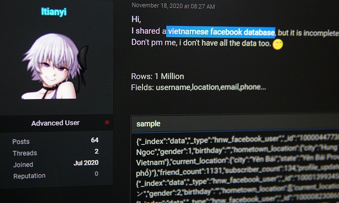 Một triệu tài khoản Facebook Việt bị tung lên diễn đàn hacker mot trieu tai khoan facebook viet bi tung len dien dan hacker